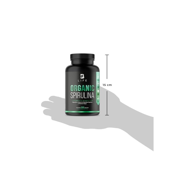 B Life Espirulina Orgánica 300 cápsulas