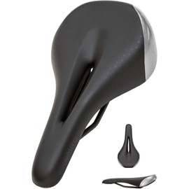 SMRG Bicycle Saddle Thick Cushion Hole Hole [Rainwater Won't Penetate] [Made in Taiwan] Road Bike, Cross Bike, Breathable, Moisture Prevention, SR-VL (Black/Silver)