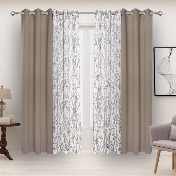 BONZER Mix and Match Curtains - 2 Pieces Branch Print