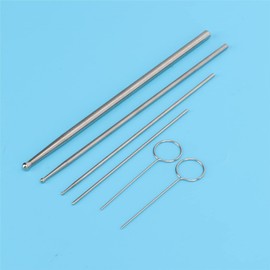 Snake Probes, 6 Piece Professional Probe Set Stainless Steel Round Head Anti Allergy Reptiles Snake Sexing Probe Snake Probe Kit for Veterinary