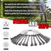 PLAXNS 10 Inch Rotary Steel Wire Brush Cutter Trimmer Head