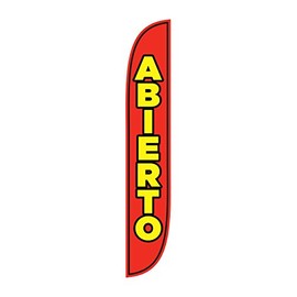 LookOurWay Abierto Red Feather Flag, 12-Feet