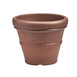 Crescent Garden Brunello Planter, Classic Rolled-Rim Plant Pot, 16-Inch (Rust)