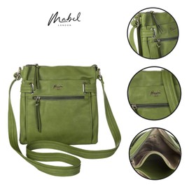 Mabel London - Women’s Cross Body Handbags – Trendy Long Shoulder Strap Messenger Bags in Various Styles - (Design 2 - Dark Tan)