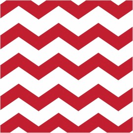Creative Converting 16 Count Chevron and Polka Dots Lunch Napkins, Classic Red