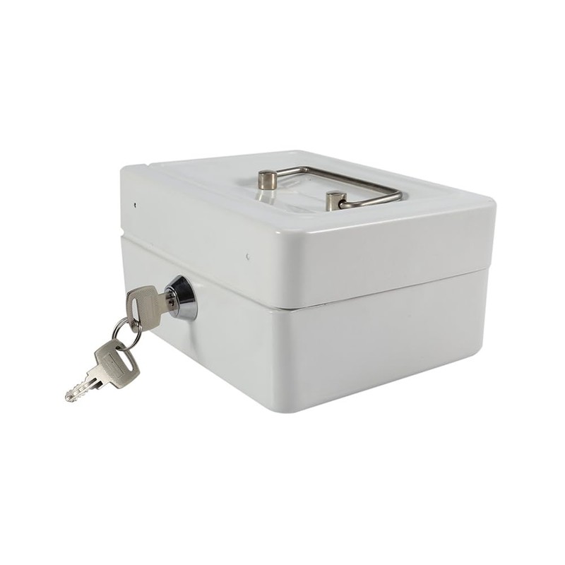 Mini Portable Safe Box, Steel Petty Lockable Money Box with