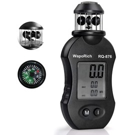 WapoRich Mini Wind Gauge, 360° Cup Anemometer Handheld Wind Gauge Measures Wind Speed 0.7-42m/s with Compass for Sailing, Hunting, Drone Flight RQ-876