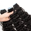 Curly Tape in Hair Extensions,14inch Natural Black Water Wave Real