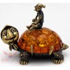 Brass Amber Figurine Turtle Tortilly & Buratino Pinocchio & golden