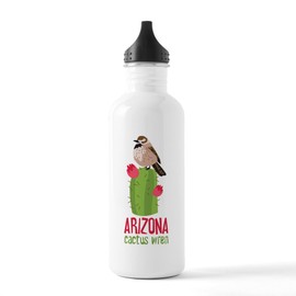 CafePress Arizona Cactus Wren Water Bottle 1.0L (34 oz) Stainless Steel Water Bottle