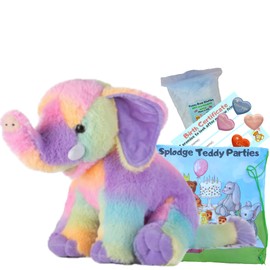 Rainbow Elephant Plush Soft Toy - Build your own Teddy Bear Making Kit - no sew… (16"/40cm Kit)