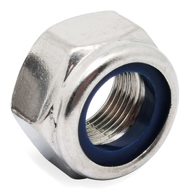 2pcs M20x1.5mm Nylon Insert Locknuts,Fine Thread Hex Nuts,304 Stainless Steel Lock Nut Assortment Kit Perfect for Lock Washers,Silver