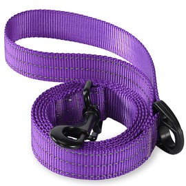 Mile High Life Heavy Duty Dog Leash for Large and Medium Dogs, Reflective Leash for Night Safety, Strong and Durable Leashes for Walking and Training (5FT x 3/4''Wide, Purple)