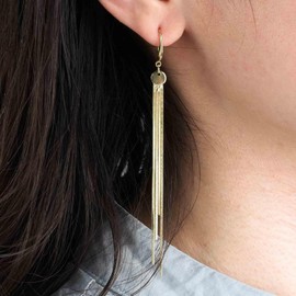 Aneneiceera Vintage Elegante Kette Ohrringe Gold Scheibe Quaste Kette Ohrringe Metall Elegante Kette Tropfen Ohrringe Lange Kette Fransen Ohrringe Schmuck Für Frauen