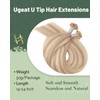 Ugeat 22 inch U Tip Hair Extensions Human Hair Ash