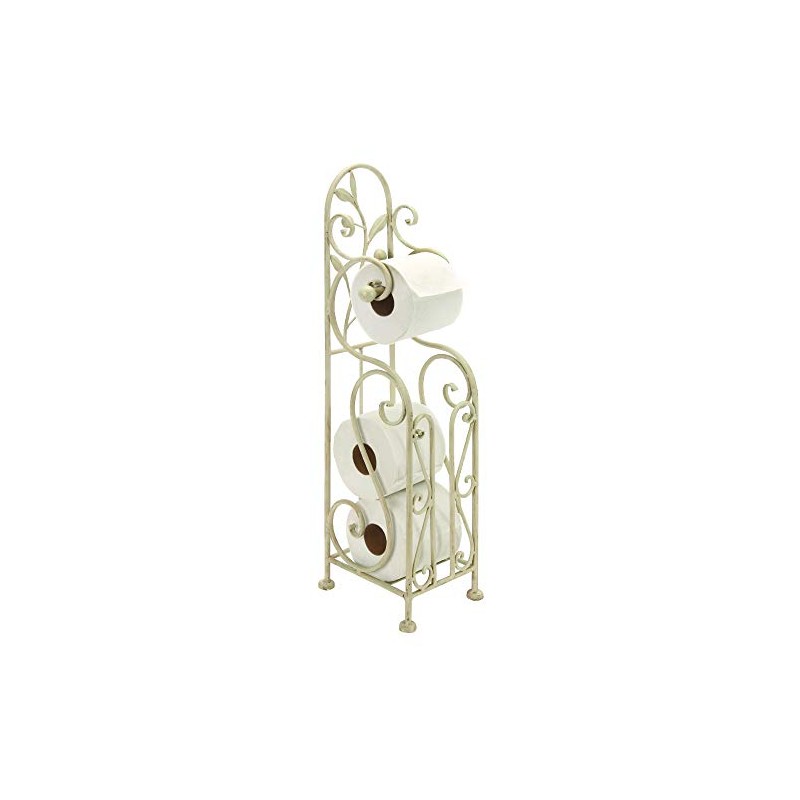 Deco 79 Metal Scroll Toilet Paper Holder with Space to