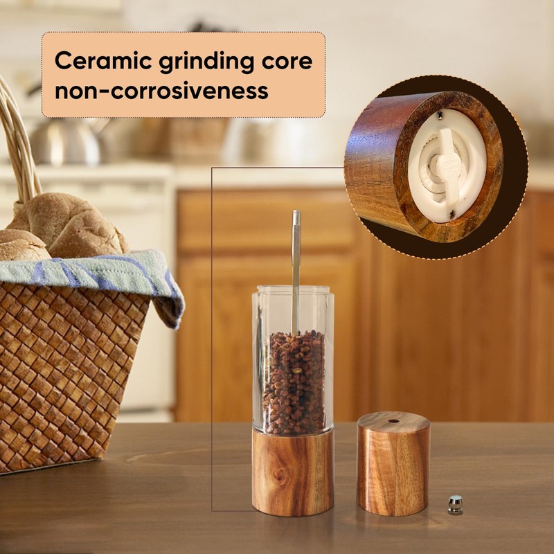 Salt and Pepper Grinder Set,Stainless Steel Manual Salt and Pepper