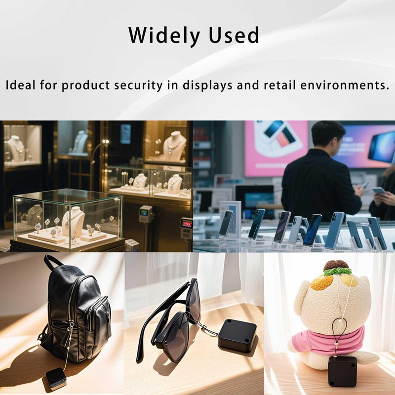 HXymxkeqi Retractable Cable Lock with Double-Sided Adhesive ABS Remote Control