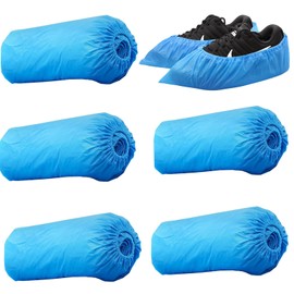 50 Pairs of Thickened Non-Slip Non-Woven Shoe Covers | Breathable and wear-Resistant one-Size Disposable Shoe Covers (Size 33-45) | Non-Slip Bottom, Household dust and Dirt-Proof Shoe Covers (Blue)