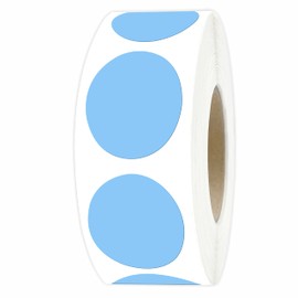 PARLAIM 1" Light Blue Round Color Coding Circle Dot Labels on a Roll, 1000 Stickers, 1 inch Diameter