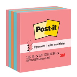 Post-it Notas Adhesivas Pop Up, Coleccin Capetown, 7.6 cm x 7.6 cm, 5 pads, 100 hojas por pad                                                         