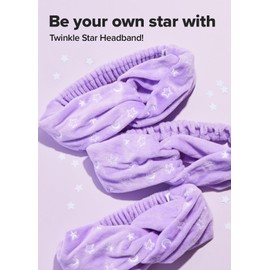 I DEW CARE Face Wash Headband - Twinkle Star | Purple with Star Pattern, Perfect for Cleansing, Bath, Makeup and Spa, Soft and Cute Design, Quick Dry, Reusable Polyester, 1 Count