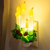 Three Dipped Candles With Holly 7.75 Inch Acrylic Decorative Swivel