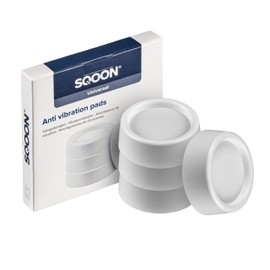 SQOON® Vibrationsdämpferfür Waschmaschinen 4 Stück, Universal Schwingungsdämpfer, Für unter die Waschmaschine oder den Trockner, Waschmaschinenpads, Weiß (Weiß)