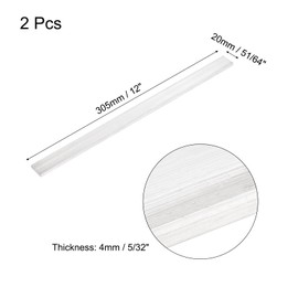 sourcing map 2 Pcs Square Aluminum Flat Bar, 1/16" (4mm) Thick x 13/16" (20mm) Width x 12" (305mm) Long 6061 Aluminum Flat Plate Solid New Mill Stock Silver for Industrial Building
