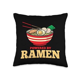 Powered By Ramen Japanese Anime Noodles Throw Pillow