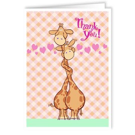 Cute Giraffe Thank You Card - 10 Boxed Note Cards - USA Made