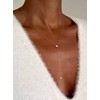 14k Rose Gold Vermeil Dainty Drop Lariat Necklace for Women,