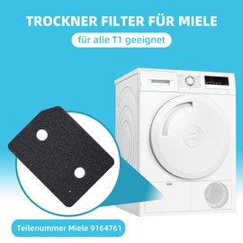 Set of 4 9164761 Dryer Filter for Miele T1 Series Heat Pump Dryer, Fine / Coarse 207 x 157 x 30 mm Tumble Dryer Base Filter