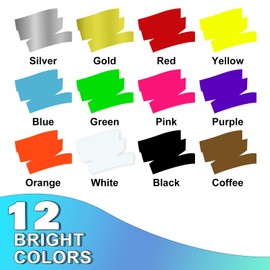 FansArriche 12 Colours Liquid Chalk Marker Chalk Pens for Blackboard Washable 15 mm Liquid Chalk Markers Chalk Pens for Windows, Blackboard, as Glass Pen & Whiteboard