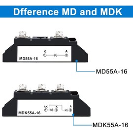 1PC MD55A-16 12V 1 Way Diodes MD 55A(50Amp)-16;to Prevent Backfeed;Use Voltage Range:AC < 400VAC ;DC 3-1000V;Used in photovoltaics, Solar Energy, Solar Panels 24V 48V Solar Diode Anti-Reverse