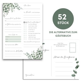 MAVANTO 52 x Postcards Wedding Game for 52 Weeks - Fun Postcard Game for Guests as an Alternative to Guest Book