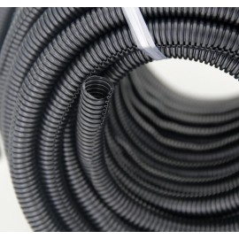 JS Power 1/4" Inch Quality Split Wire Loom Polyethylene Sleeve Tubing - Black - 50 Feet