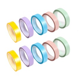 10 Pcs Highlighter Tapes 6mm x 5m Morandi Colored Transparent Tape Writable Marking Sticker Removable Clear Highlighter Strips for Students Teachers Reading Taking Notes Office School (5 colors)