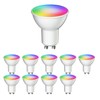 ledscom.de 10 GU10 LED RGB Bulbs, PAR16, Warm White -