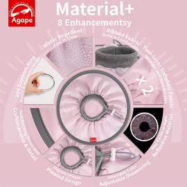 Agape Soft Cat Cone, Comfy Collar to Stop Licking & Scratching, Lightweight Recovery Collar for Cats After Surgery, Adjustable Elizabethan Collar for Neuter Recovery, Waterproof Neck Cones for Cats