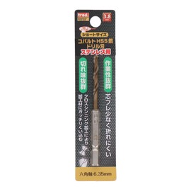 Sankyo Corporation trad TCD-3.8 Hex Shaft Short Cobalt Drill 0.1 inch (3.8 mm)