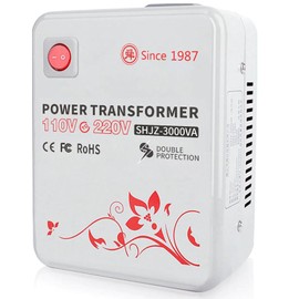 SUNSHUN Step Up Transformer 110v To 220v Converter 3000W Voltage Transformer 110-120v to 220-240v with Temperature Protection for European Asian Appliances In USA