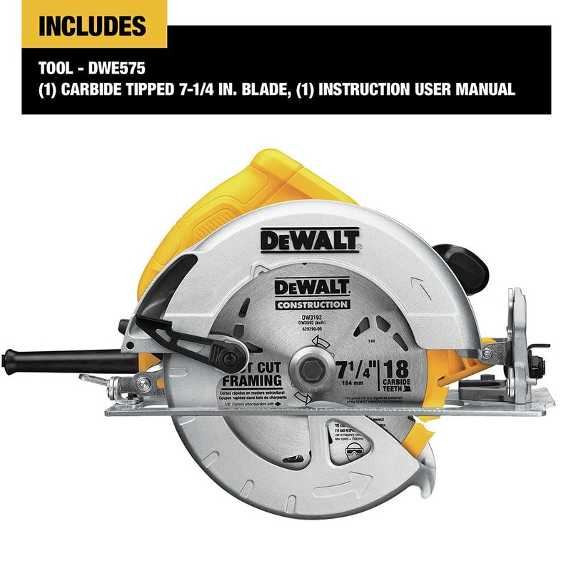 DEWALT 7-1/4-Inch Circular Saw, Lightweight, Corded (DWE575)