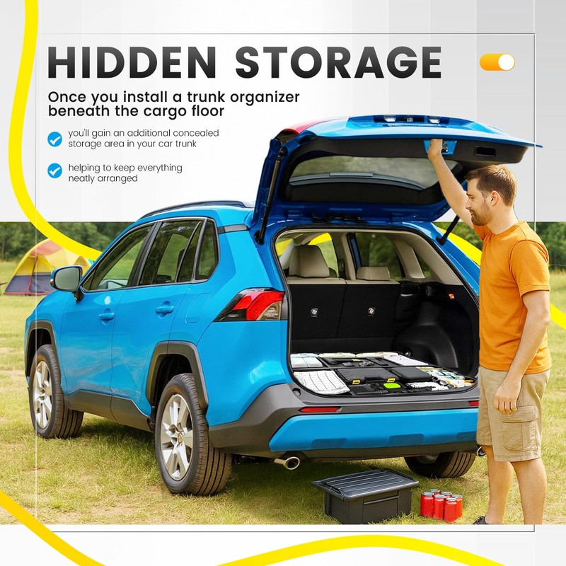 Gelacie Rear Hatch Trunk Hidden Storage Box Compatible with 2019-2025