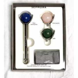 SEPHORA Crystal Facial Roller Set Spa Jade Rose Quartz Blue Aventurine-New