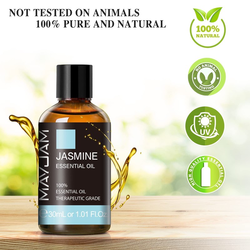 MAYJAM Essential Oil, Jasmine Aroma Oil, 1.0 fl oz (30
