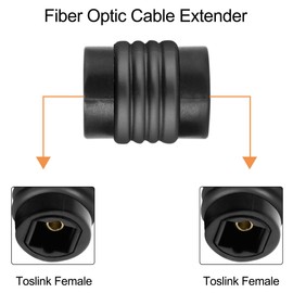 Fiber Optic Cable Extender Coupler Optical Toslink Digital Audio Female to Female Adapter Connector Extension Jack for Optical Plug Male Cord, 4 Pcs