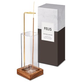 FELIS Incense Burner, Incense Burner, Ash Proof, Stylish, Glass, Cute, Interior, Simple, Hanging, Brass, Brown