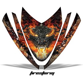 AMR Racing Snowmobile Graphics kit Sticker Decal Compatible with Arctic Cat M Series CrossFire Hood - Firestorm Black