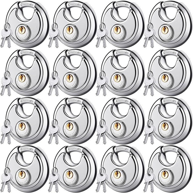 Chumia 16 Pack Padlocks Keyed Alike, Stainless Steel 2-3/4" Wide,